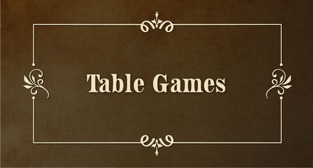 Table Games branded stamp on leather